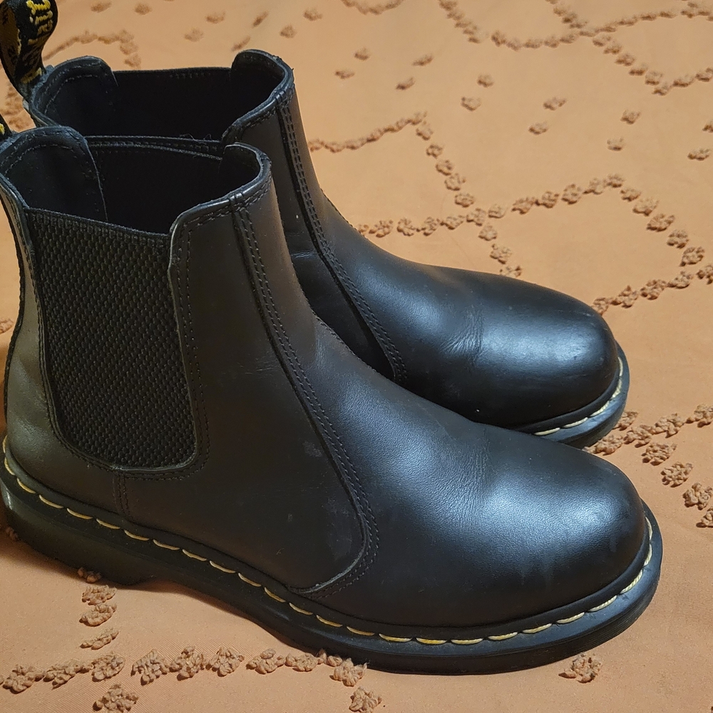 Dr. Martens Black Ankle Boots with Elastic Panels